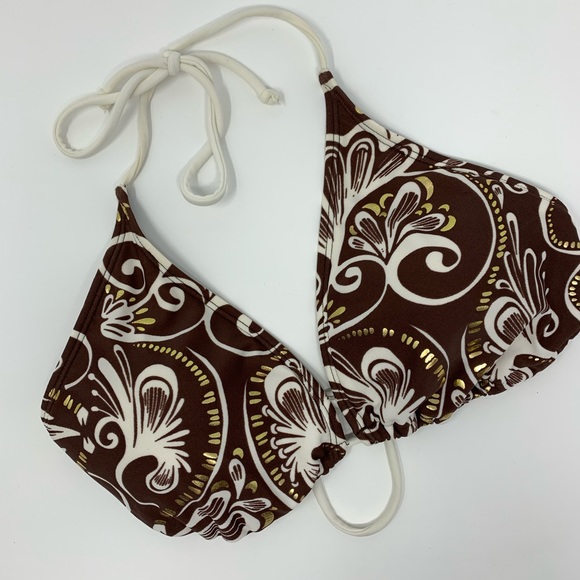 Athleta brown w metallic accents triangle bikini - Picture 1 of 3